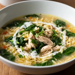 Velvety Chicken & Spinach Orzo Soup: Comfort in a Bowl