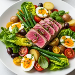 Refreshing Tuna Niçoise Salad: Wine-Free Dressing Delight