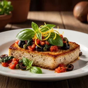 Savor Sicily: Pan-Seared Swordfish with Bold Mediterranean Flavors