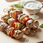 Tender Chicken Skewers Soaked in Creamy Yogurt Marinade