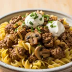 Simple & Savory Ground Beef Stroganoff Recipe-No Wine Needed