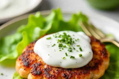 Savory Salmon Patties with Zesty Dill Yogurt Sauce Recipe