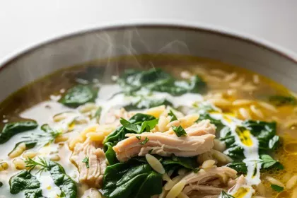 Velvety Chicken & Spinach Orzo Soup: Comfort in a Bowl
