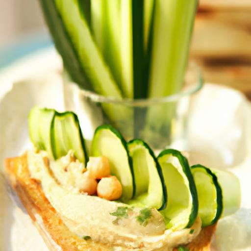 Savory Morning Toast: Hummus and Cucumber Delight