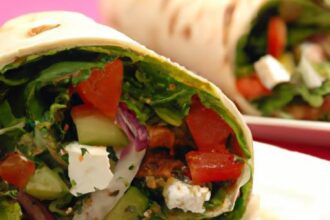Fresh Mediterranean Veggie Wrap with Tangy Feta Flair