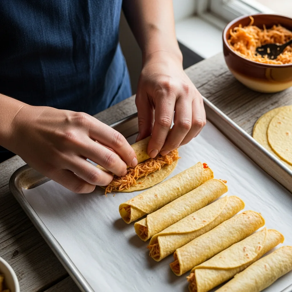 Crispy Baked Chicken Taquitos with Zesty Salsa Delight