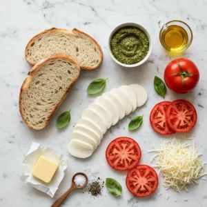 Melted Magic: Pesto Grilled Cheese with Juicy Tomato Twist