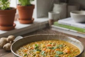 Hearty Curried Lentil & Veggie Soup: Vegan Comfort Bowl