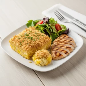 Golden Southern Squash Casserole with Crunchy Cracker Top