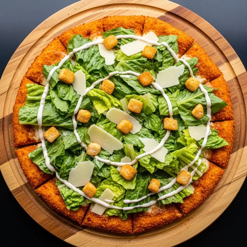 Crunchy Viral Chicken Crust Caesar Salad Pizza: A Flavor Twist