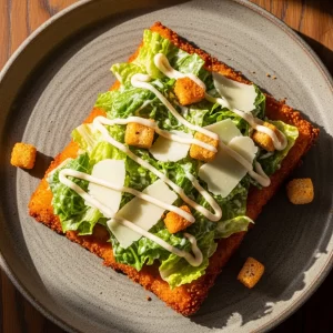 Crunchy Viral Chicken Crust Caesar Salad Pizza: A Flavor Twist