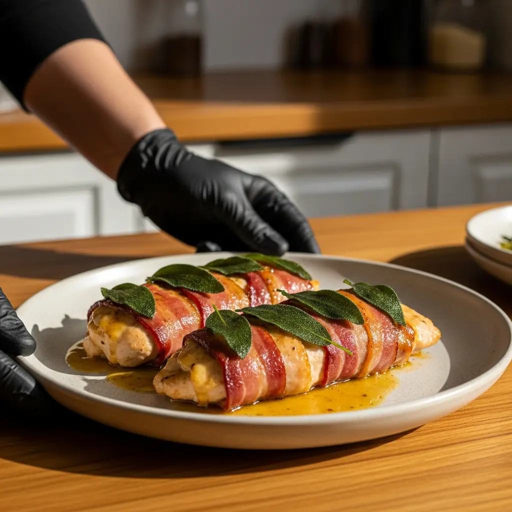 Savory Saltimbocca Chicken with Sage and Crispy Beef Bacon