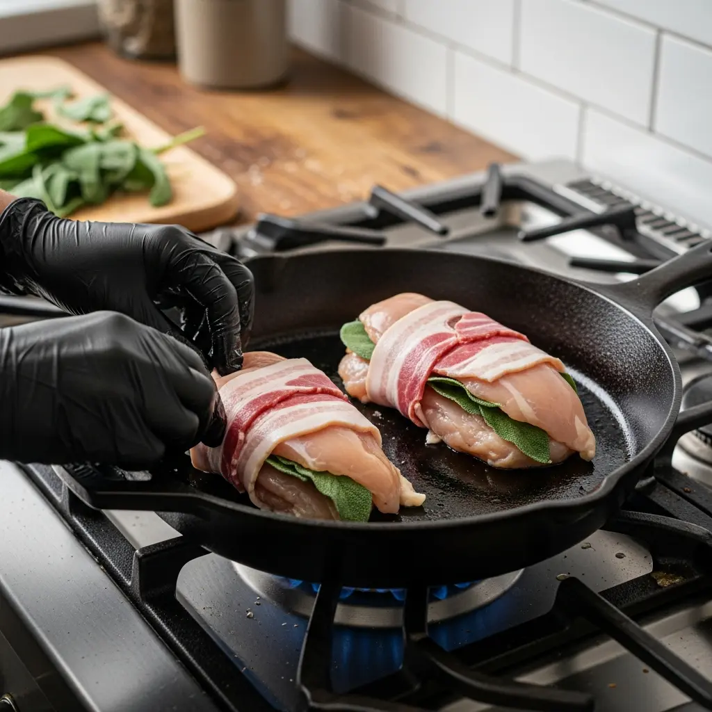 Savory Saltimbocca Chicken with Sage and Crispy Beef Bacon