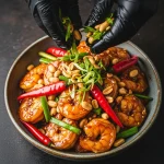 Select Spicy Kung Pao Shrimp with Crunchy Peanuts and Peppers Spicy Kung Pao Shrimp with Crunchy Peanuts and Peppers