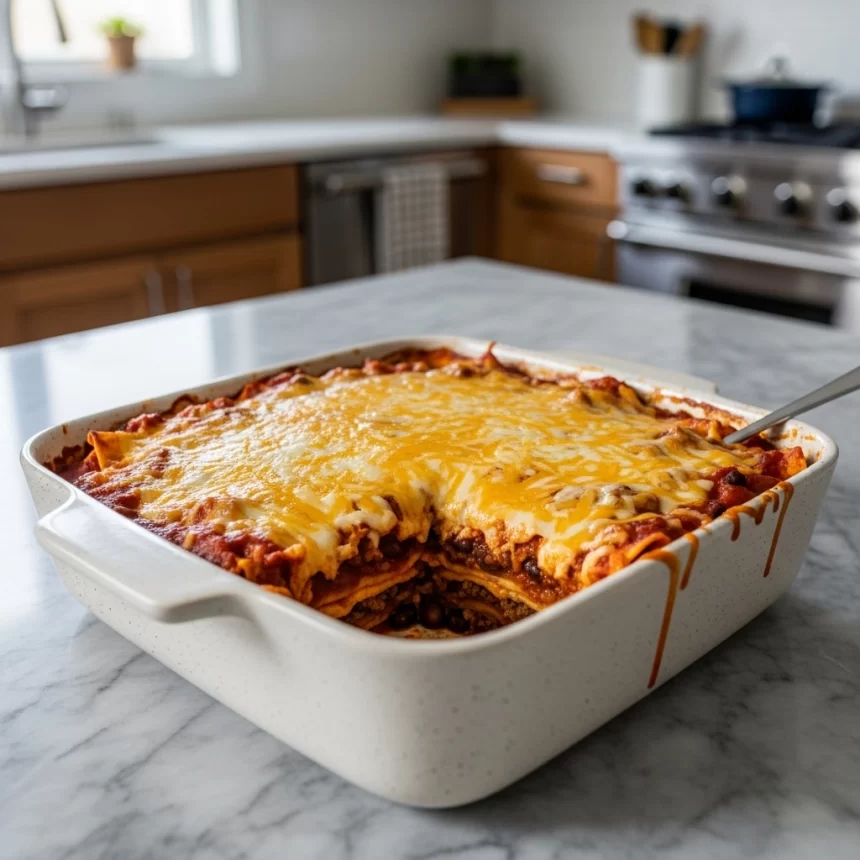 Hearty Beef and Bean Enchilada Casserole: A Flavorful Twist