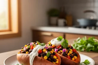 Hearty Black Bean & Corn Stuffed Sweet Potatoes Recipe