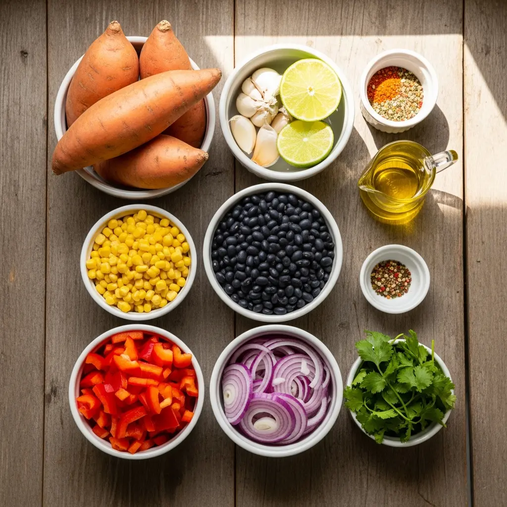 Hearty Black Bean & Corn Stuffed Sweet Potatoes Recipe