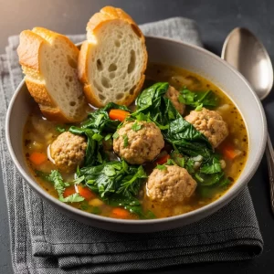 Hearty Chicken Meatball & Spinach Soup: A Nutritious Delight