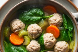 Hearty Chicken Meatball & Spinach Soup: A Nutritious Delight
