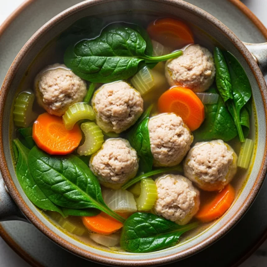 Hearty Chicken Meatball & Spinach Soup: A Nutritious Delight