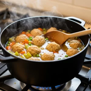 Hearty Chicken Meatball & Spinach Soup: A Nutritious Delight