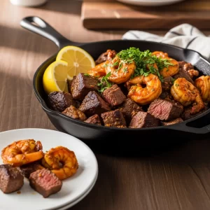 Sizzling Cajun Shrimp & Steak Skillet: Flavor Unleashed
