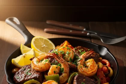 Sizzling Cajun Shrimp & Steak Skillet: Flavor Unleashed