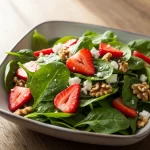 Fresh Fusion: Spinach & Strawberry Salad with Crunchy Walnuts