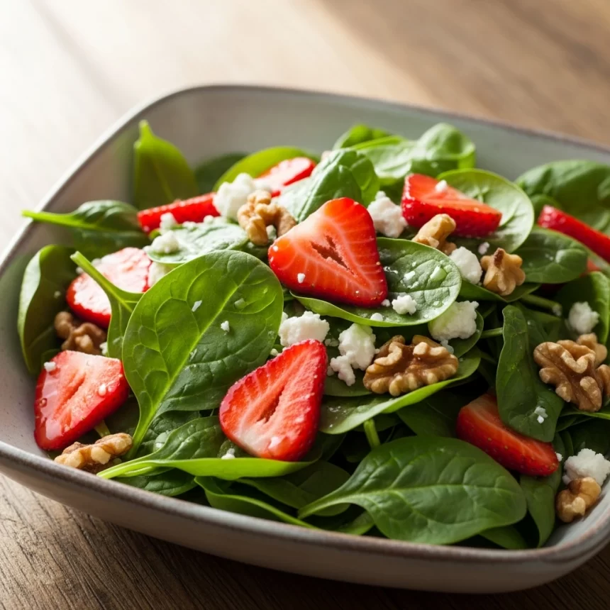 Fresh Fusion: Spinach & Strawberry Salad with Crunchy Walnuts