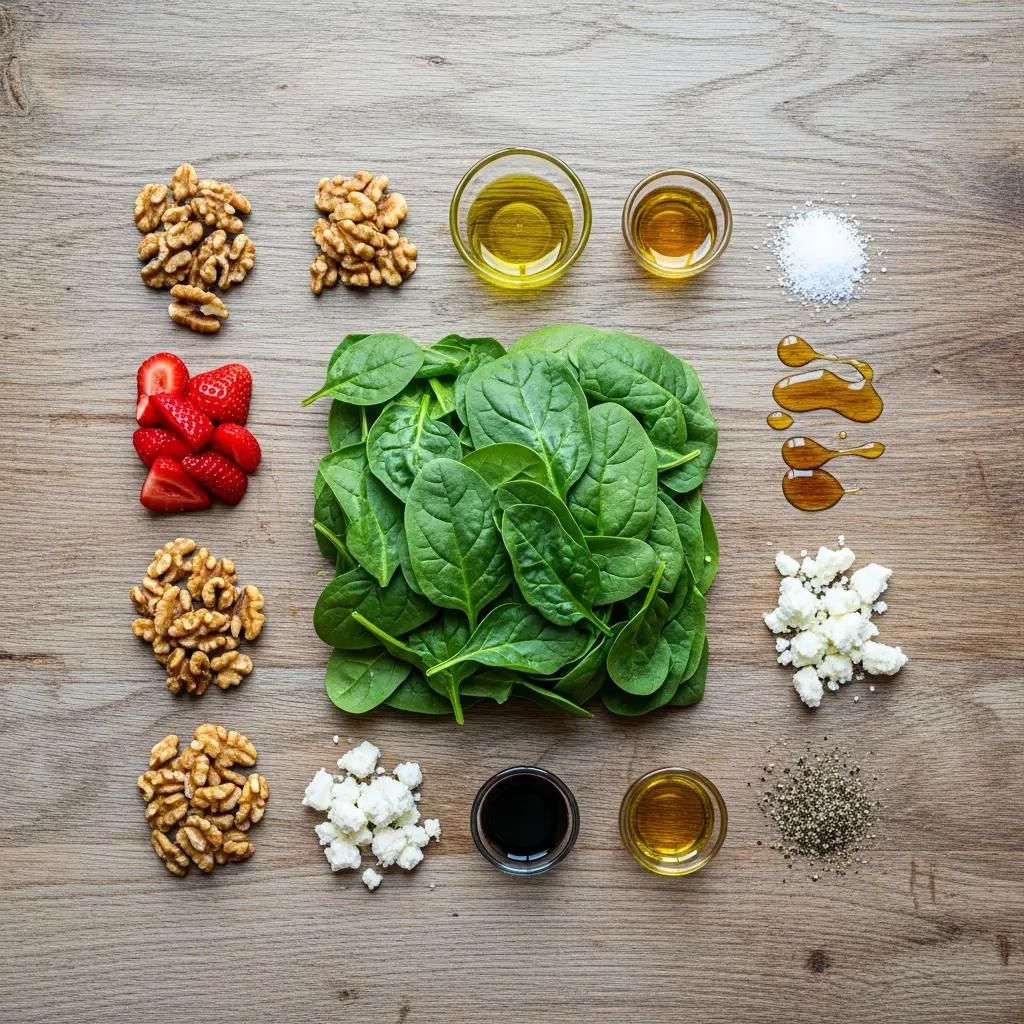 Fresh Fusion: Spinach & Strawberry Salad with Crunchy Walnuts