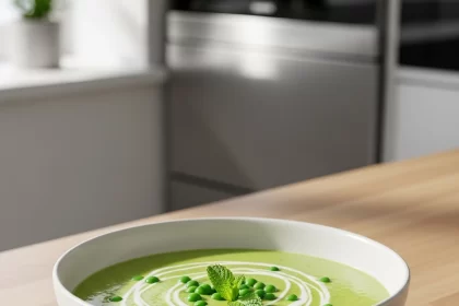 Velvety Asparagus & Pea Soup Infused with Fresh Mint