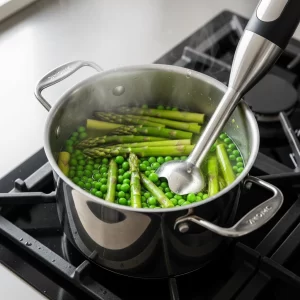 Velvety Asparagus & Pea Soup Infused with Fresh Mint