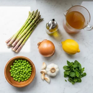 Velvety Asparagus & Pea Soup Infused with Fresh Mint