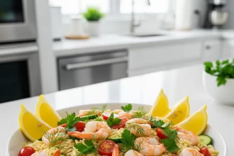 Zesty Shrimp & Orzo Salad with Fresh Lemon and Dill Flair