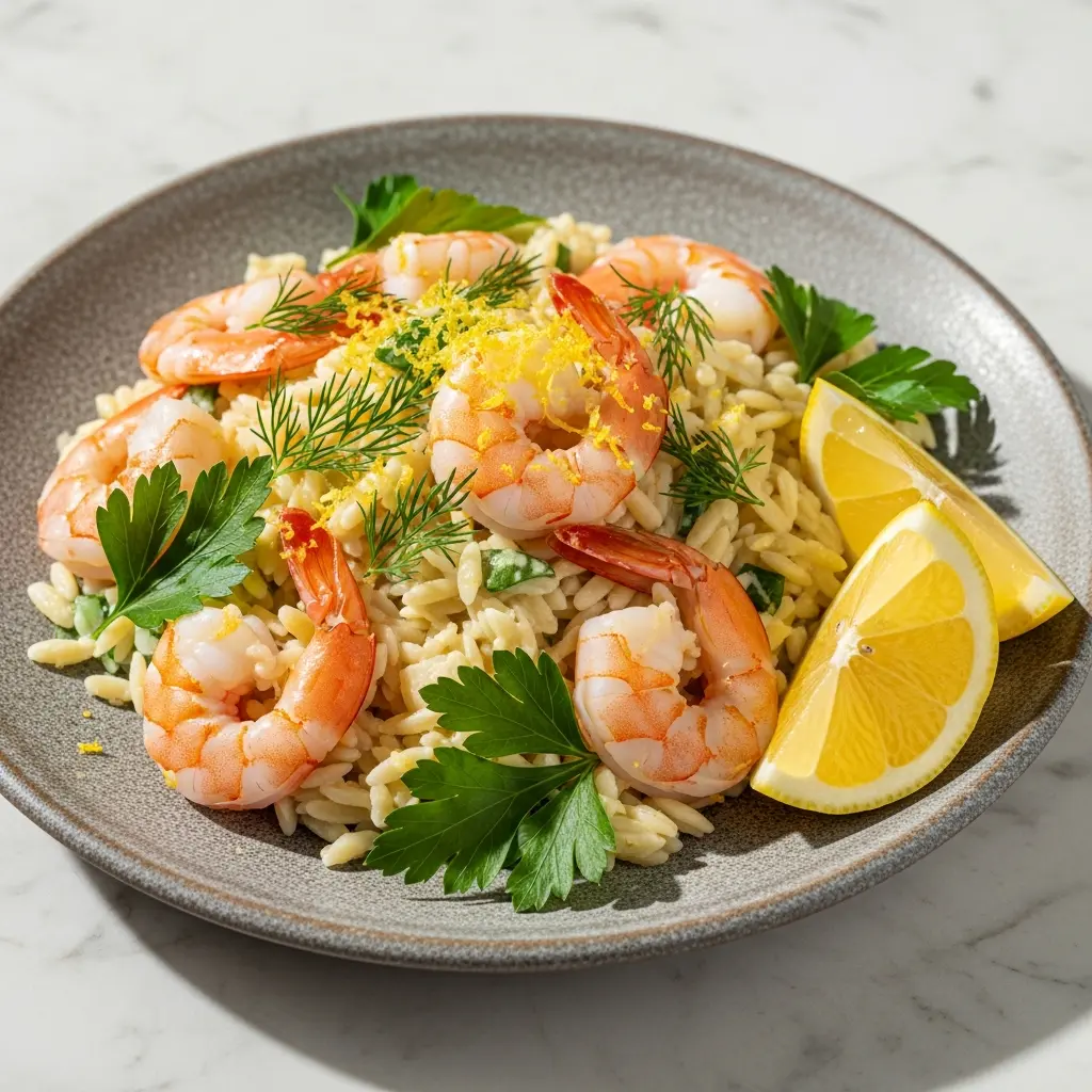 Zesty Shrimp & Orzo Salad with Fresh Lemon and Dill Flair