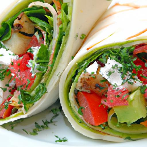 Fresh Mediterranean Veggie Wrap with Tangy Feta Flair