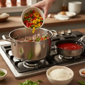 Hearty Stuffed Pepper Soup with Savory Ground Beef Twist