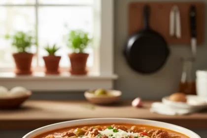 Hearty Stuffed Pepper Soup with Savory Ground Beef Twist