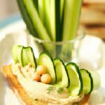 Savory Morning Toast: Hummus and Cucumber Delight
