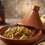 Savor Moroccan Beef Tagine with Peas & Artichoke Delight