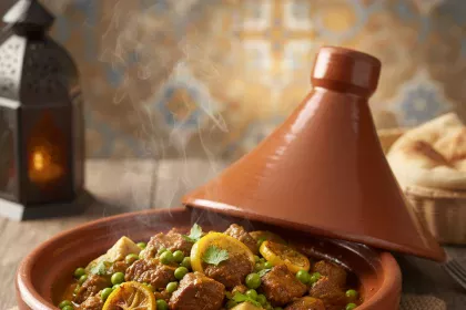 Savor Moroccan Beef Tagine with Peas & Artichoke Delight