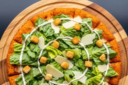 Crunchy Viral Chicken Crust Caesar Salad Pizza: A Flavor Twist
