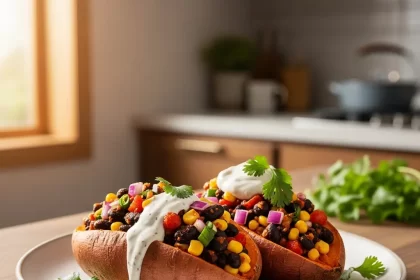 Hearty Black Bean & Corn Stuffed Sweet Potatoes Recipe