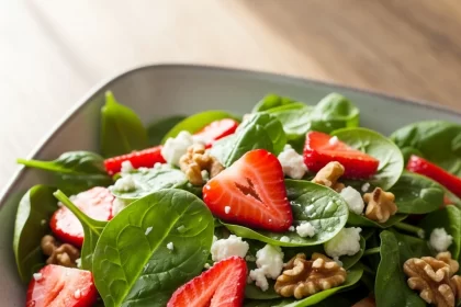 Fresh Fusion: Spinach & Strawberry Salad with Crunchy Walnuts