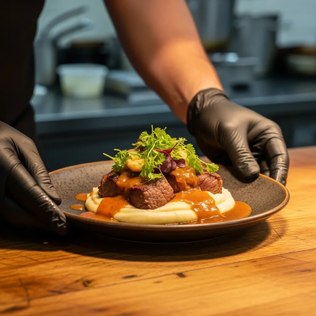 Savor Garlic Butter Steak Bites Paired with Creamy Mash