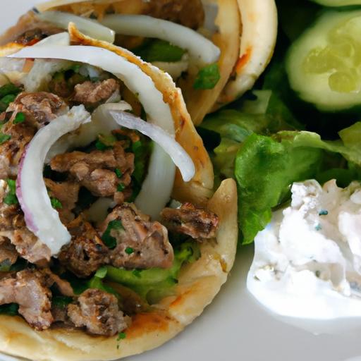 Savor Homemade Ground Lamb Gyros with Fresh Tzatziki Delight